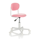 Pink Swivel Chair – Children KIDDY BASE I with five-star base and five castors by hjh OFFICE – 360-degree view (front three-quarter view 45°)