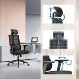 Adjustable headrest, backrest and armrests of the Professional Office Chair SPINIO PRO by hjh OFFICE