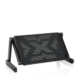 VM-SA II desk riser in black with perforated shelf and adjustable foot by hjh OFFICE