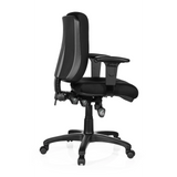 Black Professional Office Chair ZENIT BASE with armrests and five-caster base by hjh OFFICE – 360-degree view (side profile 100°)