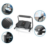 Black Footrest PODI F with support bar and non-slip surfaces by hjh OFFICE