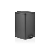 Black wastepaper Clean Step 3 with lid and foot pedal by hjh OFFICE – 360-degree view (front three-quarter view 45°)