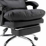Extendable footrest of the Relax Legoro Home Office Executive Chair in black with a chrome frame by MyBuero