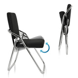 Folding mechanism of the Folding chair ESTO with black fabric cover and chrome frame by hjh OFFICE