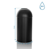 Dimensional drawing of the Wastepaper CLEAN OR 50 with 72 x 35.5 cm and 50 litres volume by hjh OFFICE