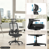 Adjustable headrest, seat depth and gas spring of the ARCEO B Professional Office Chair in black by hjh OFFICE