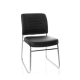 Black guest chair TONSO V with upholstery and sled base by hjh OFFICE – 360-degree view (front view 20°)