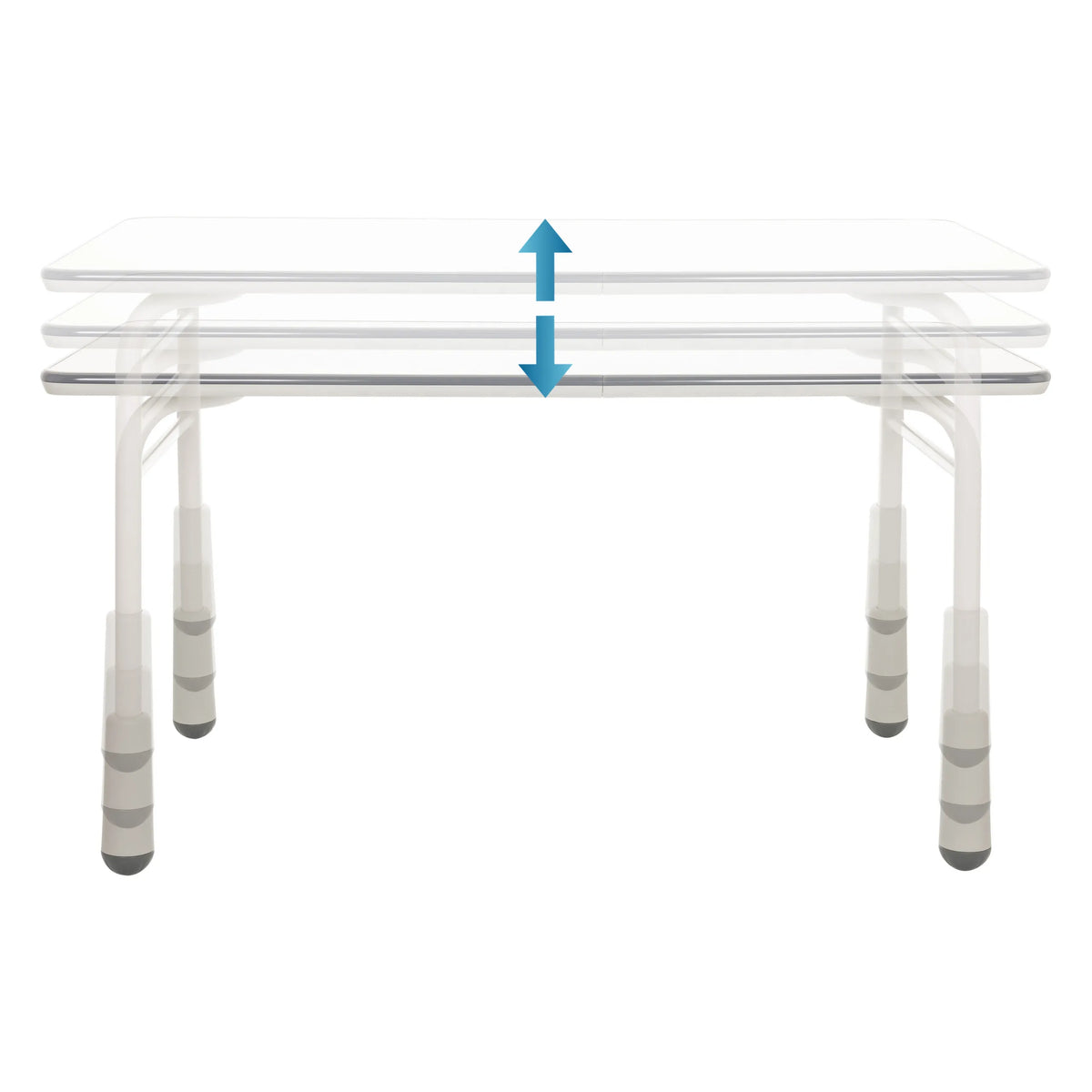 Height-adjustable tabletop of the Desk – Children KID GRO T in light grey by hjh OFFICE