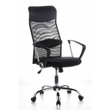 Black Home Office Executive Chair ARIA HIGH with mesh back and five-caster base by hjh OFFICE – 360-degree view (front three-quarter view 40°)