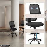 Professional Office Chair Minoro B in black with breathable backrest and gas lift by hjh OFFICE (AI-generated image)