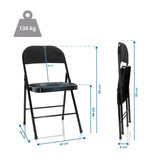 Dimensional drawing of the Folding chair TUDELA II with a total height of 99 cm and a load capacity of 130 kg by hjh OFFICE