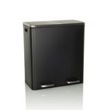 Black Wastepaper CLEAN XI with two separate compartments and two foot pedals by hjh OFFICE – 360-degree view (front view 15°)
