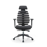 Black Professional Office Chair ERGO LINE II PRO with fabric upholstery and five-caster base by hjh OFFICE – 360-degree view (front view 0°)