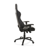 Black and white Gaming chair LEAGUE PRO with headrest and five-caster base by hjh OFFICE – 360-degree view (side profile 100°)