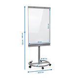 Dimensional drawing of the Whiteboard MULTIBOARD with a height of 133 to 190 cm by hjh OFFICE
