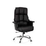 Black Professional Executive Chair COMMANDER with quilted upholstery and five-caster base by hjh OFFICE – 360-degree view (front view 20°)