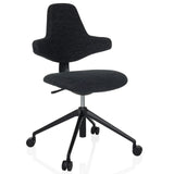 Black Professional Office Chair PALIANO with padding and five-caster base by hjh OFFICE – 360-degree view (front view 15°)