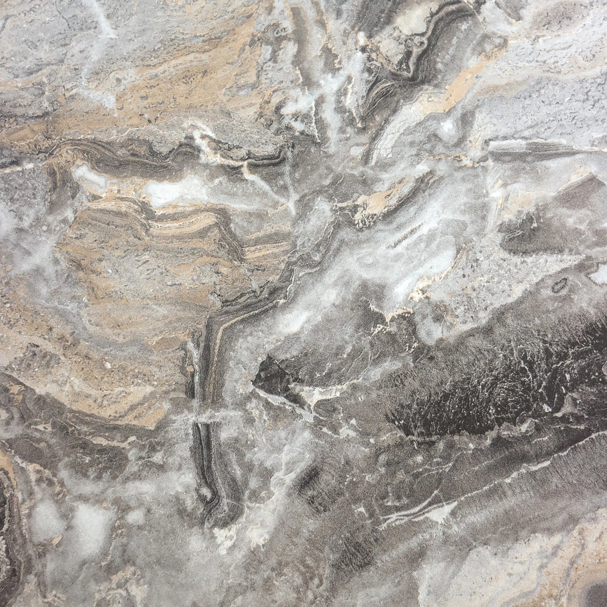 Grey marble surface of the BISMO coffee table with natural veining by hjh LIVING