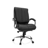Black Swivel Chair XXL H 100 made of faux leather with star base and five castors by hjh OFFICE – 360-degree view (front view 20°)