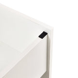 Black felt glides on the bottom edge of the white Glamdesk Makeup Mirror by hjh LIVING