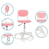 Pink Swivel Chair – Children KIDDY BASE I with detailed views of the height adjustment and castors by hjh OFFICE