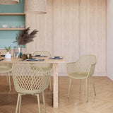 Beige Outdoor chair BEGIO L with mesh backrest and armrests by hjh LIVING