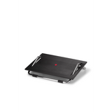 Black Footrest PODI III with ribbed surface and two carrying handles by hjh OFFICE – 360-degree view (side profile 80°)
