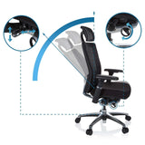 Adjustment mechanisms of the backrest and seat height of the High End Office Chair NOVA PRO I by hjh OFFICE