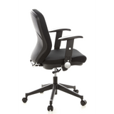 Black Professional Office Chair TRAFFIC 20 with armrests and five-caster base by hjh OFFICE – 360-degree view (side profile 100°)