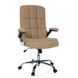Beige Home Office Executive Chair RELAX WD 100 with cord cover and five-caster base by MyBuero – 360-degree view (front view 15°)