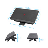 Dimensional drawing of the Footrest PIEDINO STRIPE PRO with 55.5 × 34 cm and a height up to 24 cm by hjh OFFICE