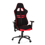 Black and red Gaming chair LEAGUE PRO I with two headrest openings and five-caster base by hjh OFFICE – 360-degree view (front view 20°)