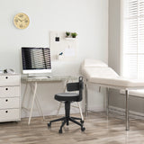 Black swivel stool TOP WORK FLEX PU with faux leather cover and five castors by hjh OFFICE