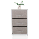 Grey Chest of drawers FOLDRESS M with three fabric drawers and a white frame by hjh LIVING