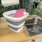 Grey and white Folding container CLEAN SILE with a pink sponge in a sink by hjh OFFICE