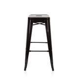 Black Bar stool VANTAGGIO HIGH with square seat and struts by hjh OFFICE – 360-degree view (front view 0°)