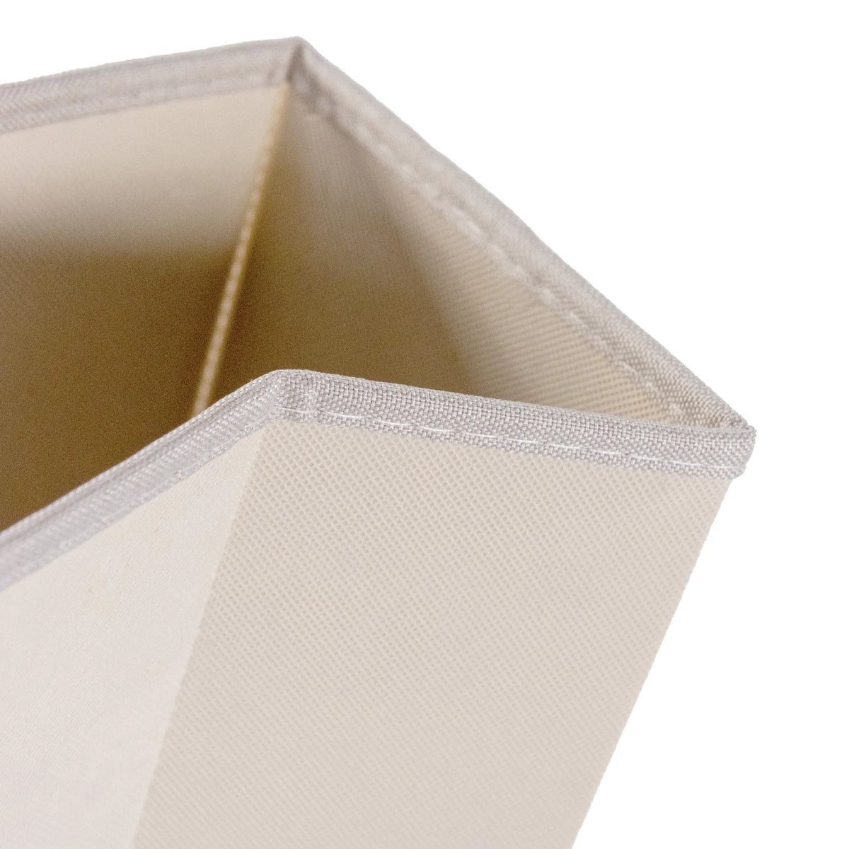 Quilted fabric edge and interior view of a compartment of the FOLDRESS S chest of drawers in beige by hjh LIVING