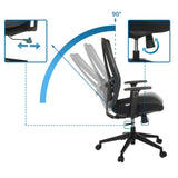 Adjustment mechanisms of the Professional Office Chair TRAMORE BASE with tilt up to 90 degrees by hjh OFFICE