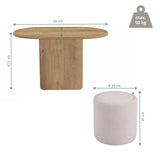 Dimensional drawing of the Nestup side table with a diameter of 85 cm and a height of 47.5 cm by hjh LIVING