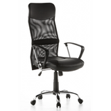 Black Home Office Executive Chair ARTON 20 with mesh back and five-caster base by hjh OFFICE – 360-degree view (front three-quarter view 40°)