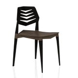 Brown-black Outdoor chair Flecharo with perforated backrest by hjh LIVING – 360-degree view (front three-quarter view 45°)