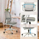 Height-adjustable backrest, seat and gas spring of the Home Office Chair PROFONDO ECO W by hjh OFFICE