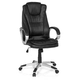 Black Gaming chair RELAX WB100 with padded backrest and five-caster base by MyBuero – 360-degree view (front view 20°)
