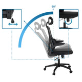 Adjustable backrest with 90 degree reclining angle of the Home Office Chair ERGOMY FLEX by MyBuero