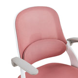 Pink mesh backrest and armrests of the Kiddy Smart Step swivel chair for children by hjh OFFICE