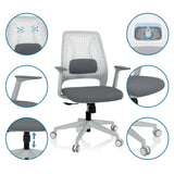 Grey Home Office Chair PARFERIO W with mesh back, armrests and castors by hjh OFFICE
