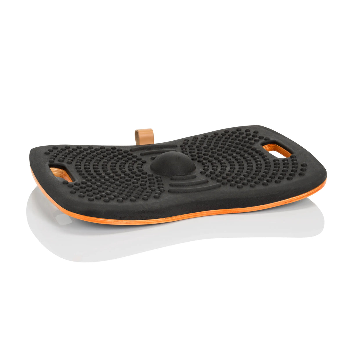 Black Balance board ACTIV with nub structure and orange core by hjh OFFICE – 360-degree view (side profile 72°)