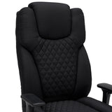 Diamond-stitched backrest of the XXL Pullmann Gen2 swivel chair in black fabric by hjh OFFICE