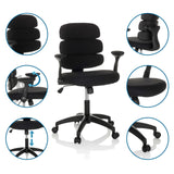 Black Swivel Chair – Children KID ERGOLINO B with adjustable height, armrests and castors by hjh OFFICE
