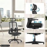 Adjustable headrest, seat depth and gas spring of the ARCEO B Professional Office Chair in black by hjh OFFICE